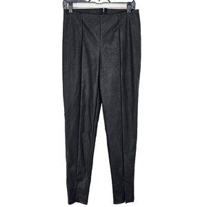 Canvas Black Faux Leather Pants Womens Size Medium Vintage Biker Moto